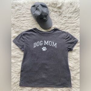 Modern Lux Gray and White Dog Mom Tee